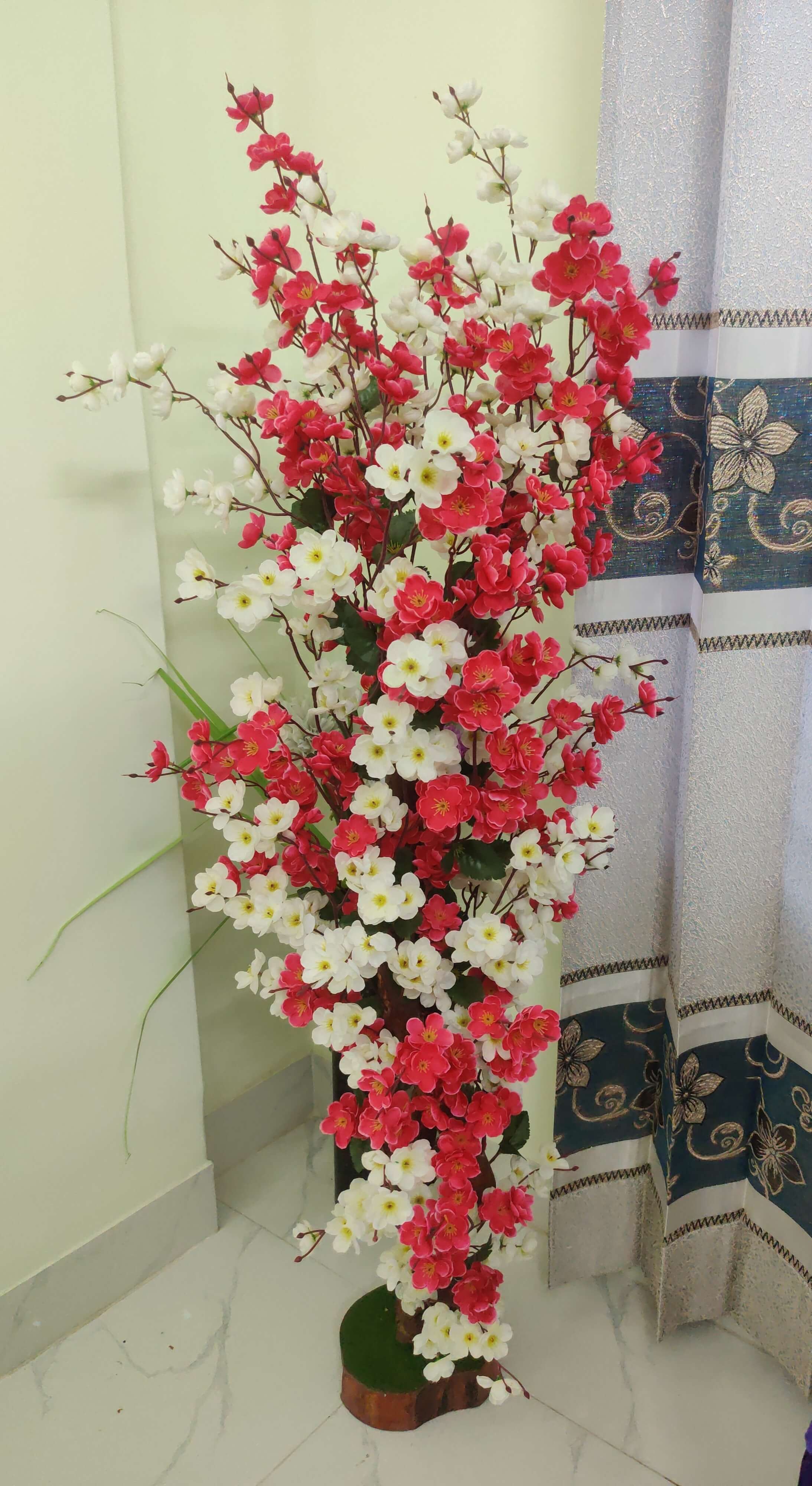 White & Red Cherry Blossom